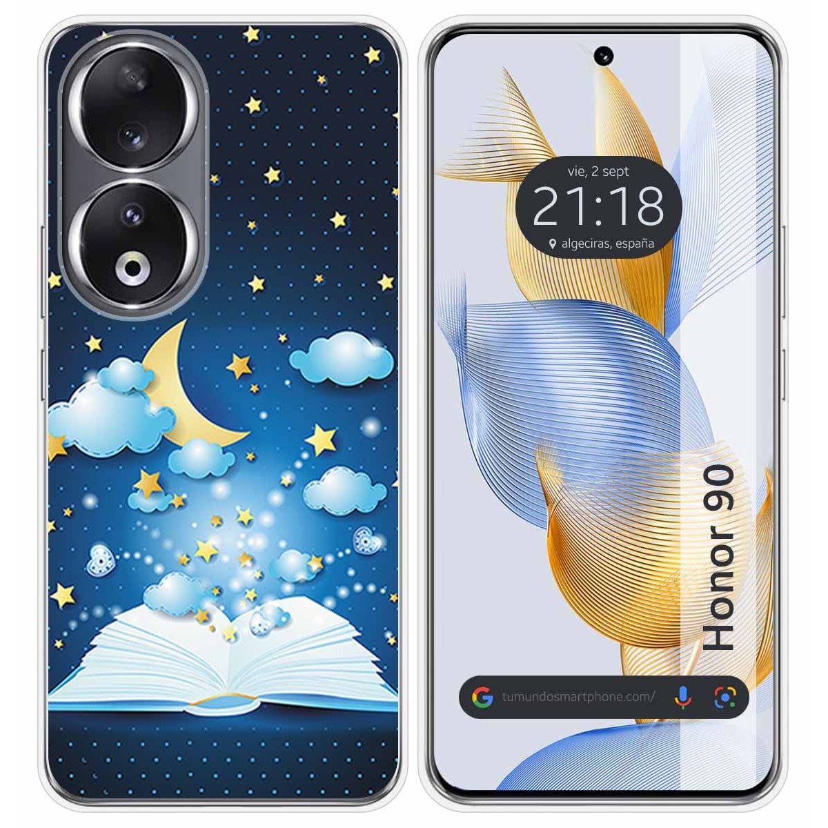 Funda Silicona compatible con Huawei Honor 90 5G diseño Libro Cuentos Dibujos