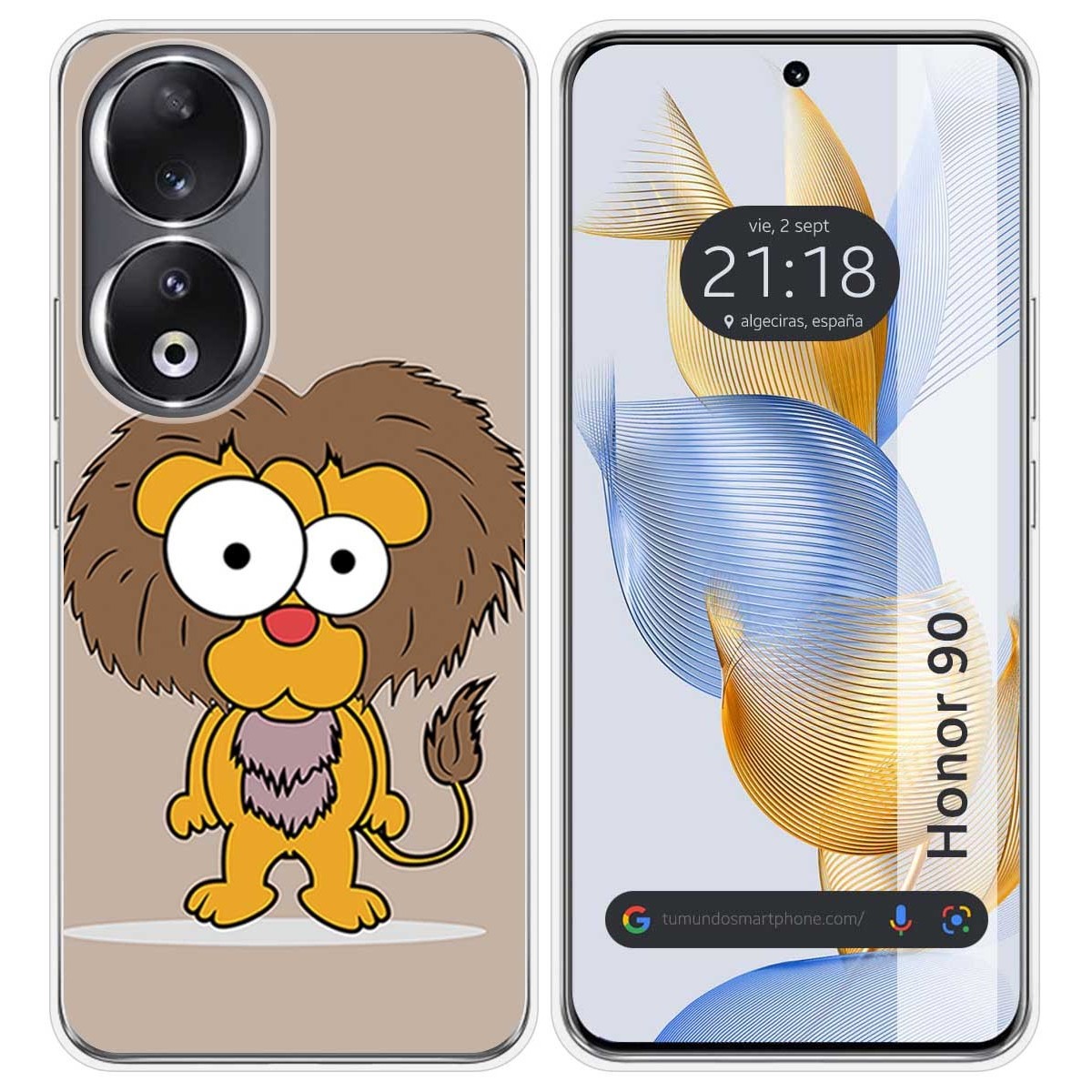 Funda Silicona compatible con Huawei Honor 90 5G diseño Leon Dibujos