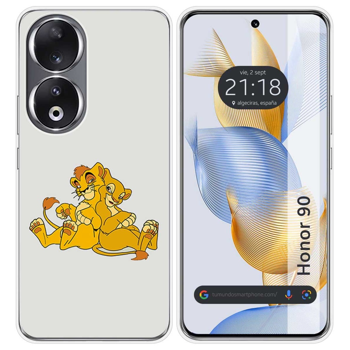 Funda Silicona compatible con Huawei Honor 90 5G diseño Leones Dibujos