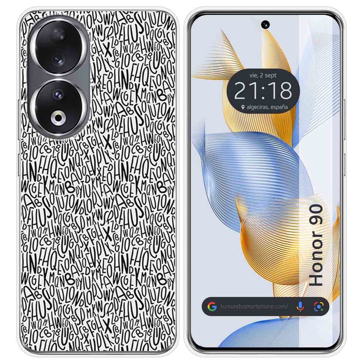Funda Silicona compatible con Huawei Honor 90 5G diseño Letras Dibujos
