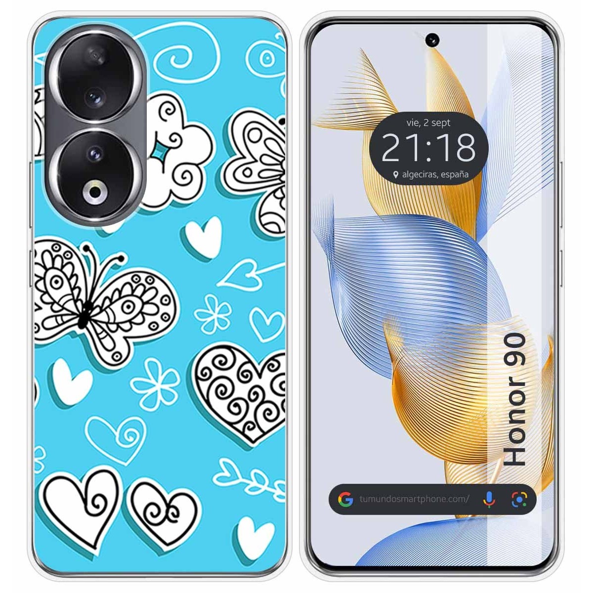 Funda Silicona compatible con Huawei Honor 90 5G diseño Mariposas Dibujos
