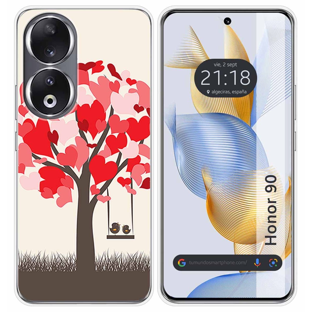 Funda Silicona compatible con Huawei Honor 90 5G diseño Pajaritos Dibujos