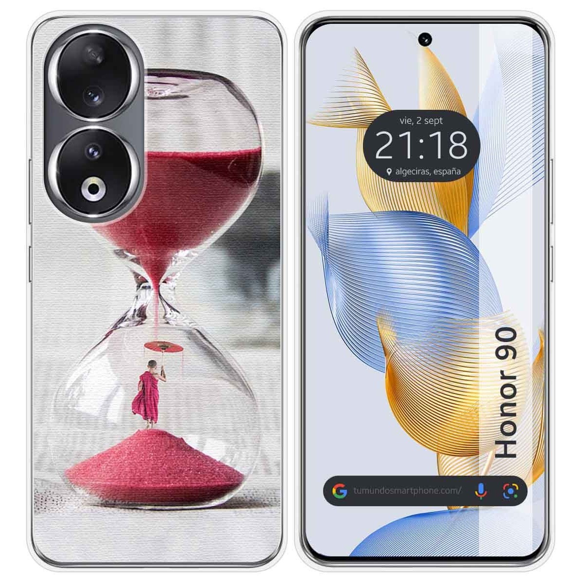 Funda Silicona compatible con Huawei Honor 90 5G diseño Reloj Dibujos
