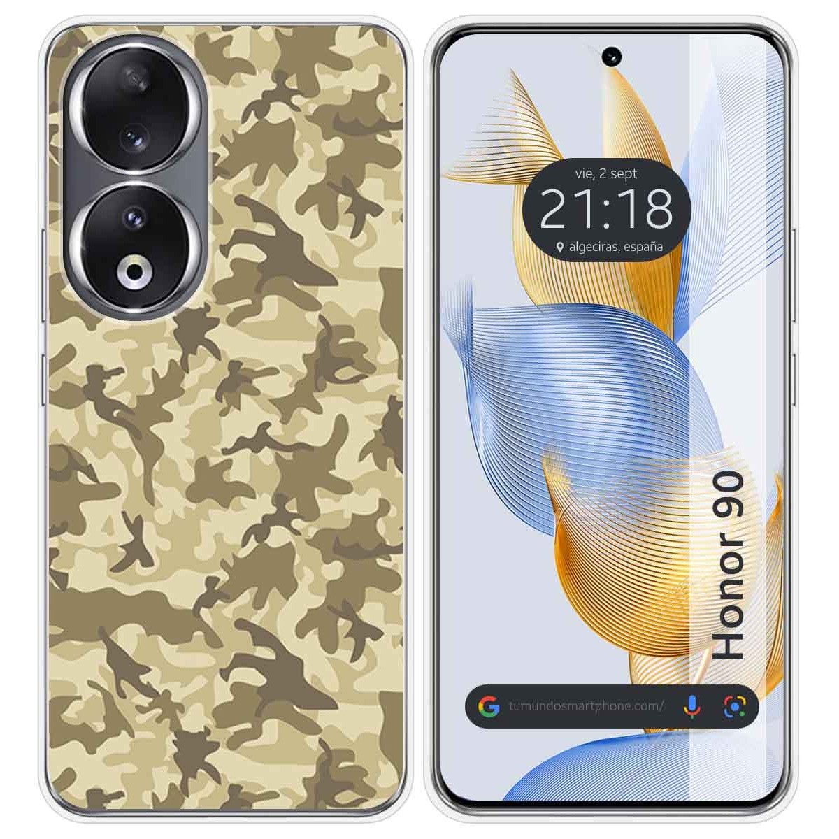 Funda Silicona compatible con Huawei Honor 90 5G diseño Sand Camuflaje Dibujos