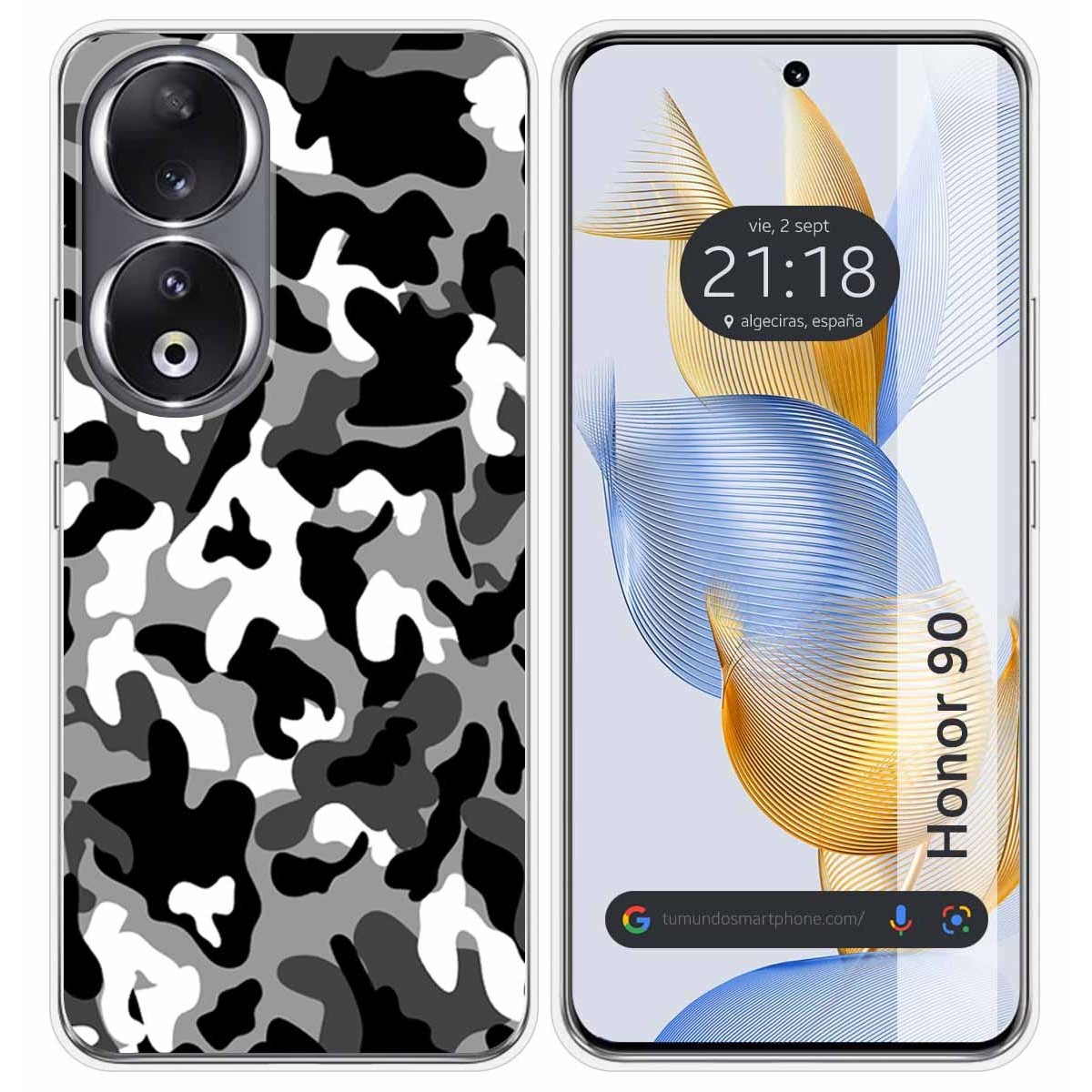 Funda Silicona compatible con Huawei Honor 90 5G diseño Snow Camuflaje Dibujos
