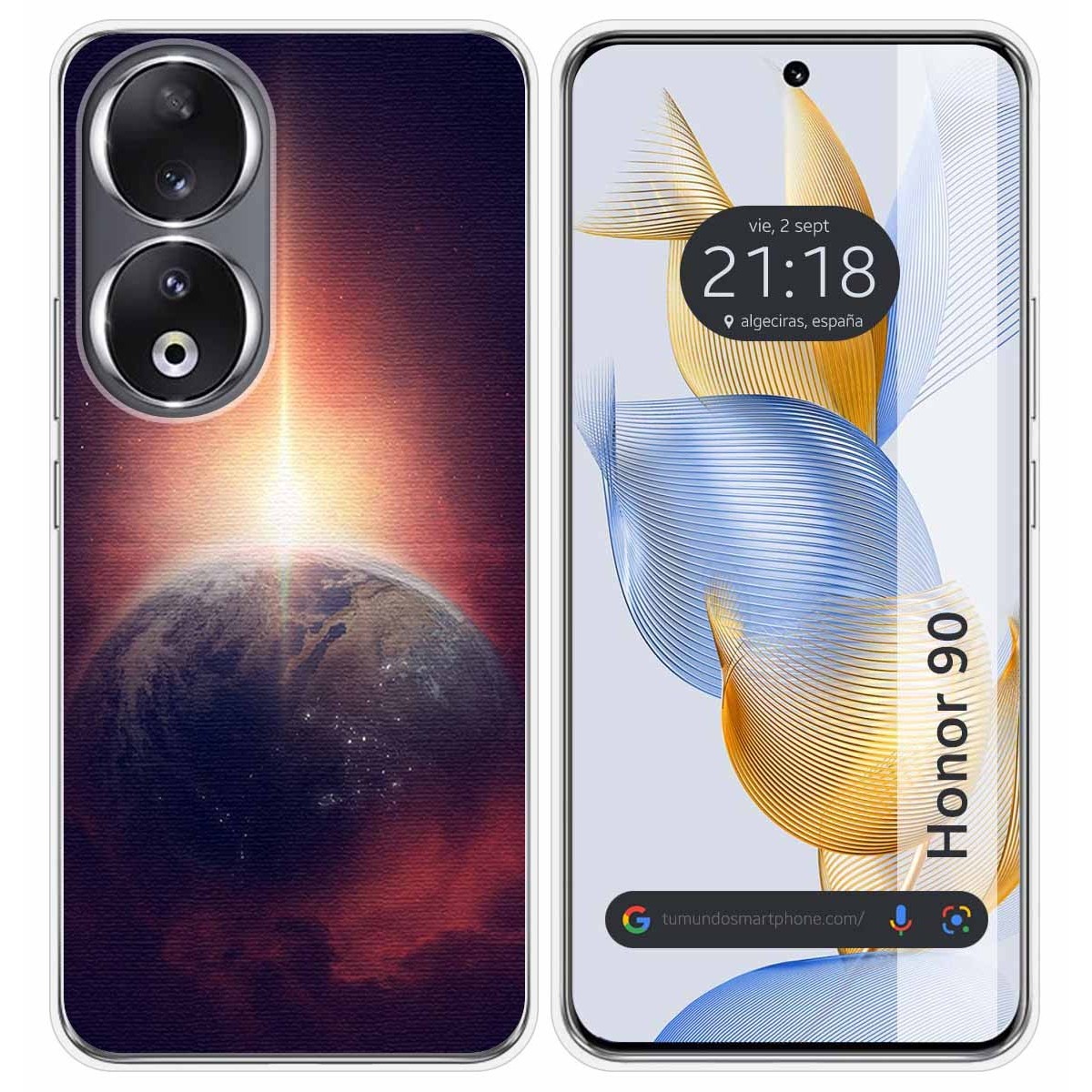 Funda Silicona compatible con Huawei Honor 90 5G diseño Tierra Dibujos