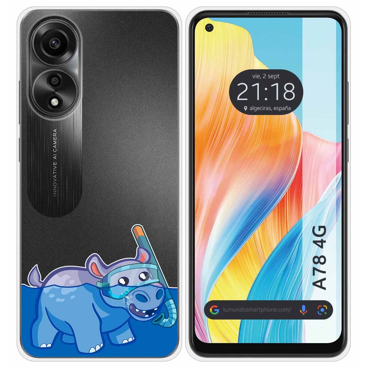 Funda Silicona Transparente para Oppo A78 4G diseño Hipo Dibujos