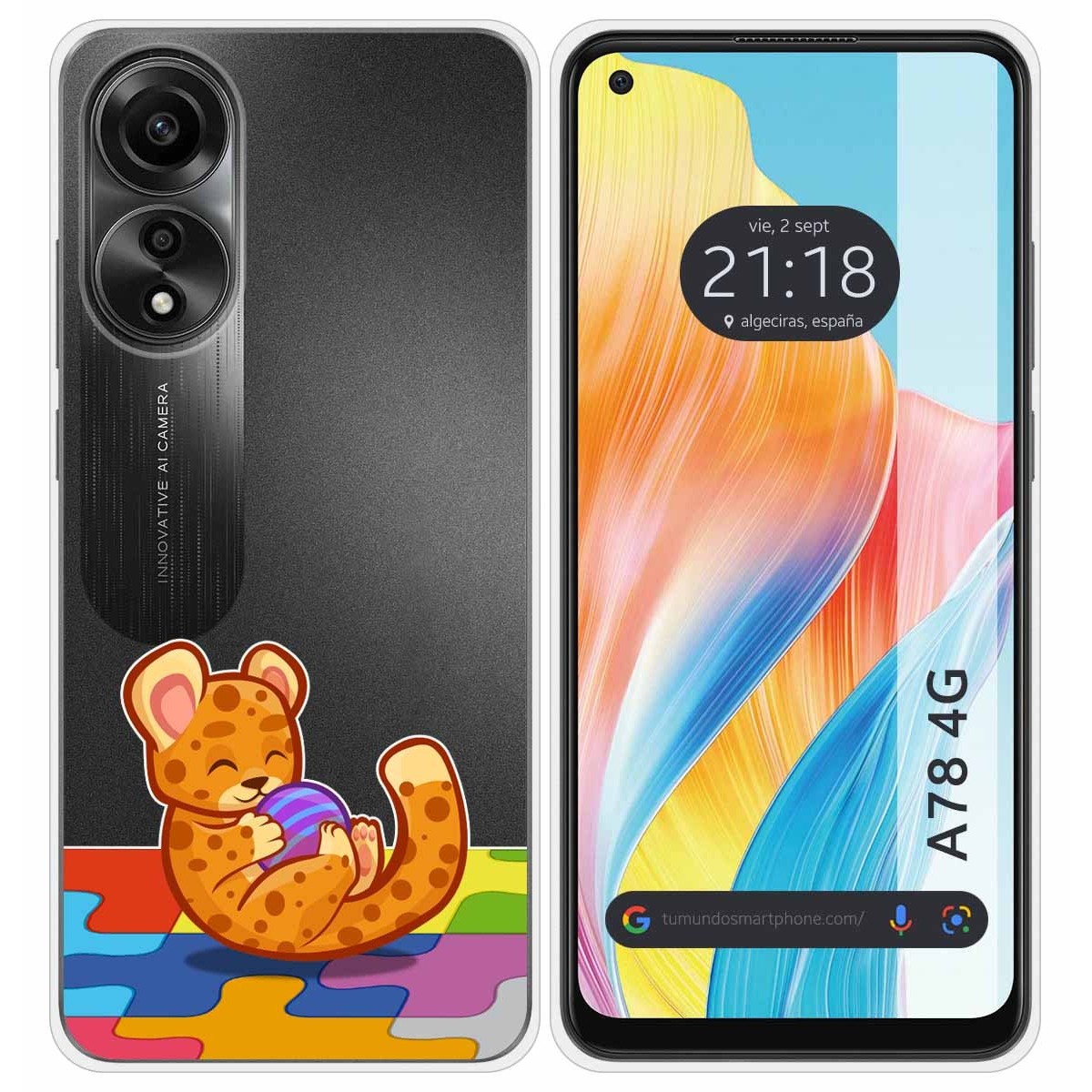 Funda Silicona Transparente para Oppo A78 4G diseño Leopardo Dibujos
