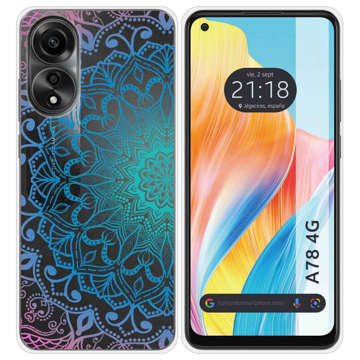 Funda Silicona Transparente para Oppo A78 4G diseño Mandala Dibujos