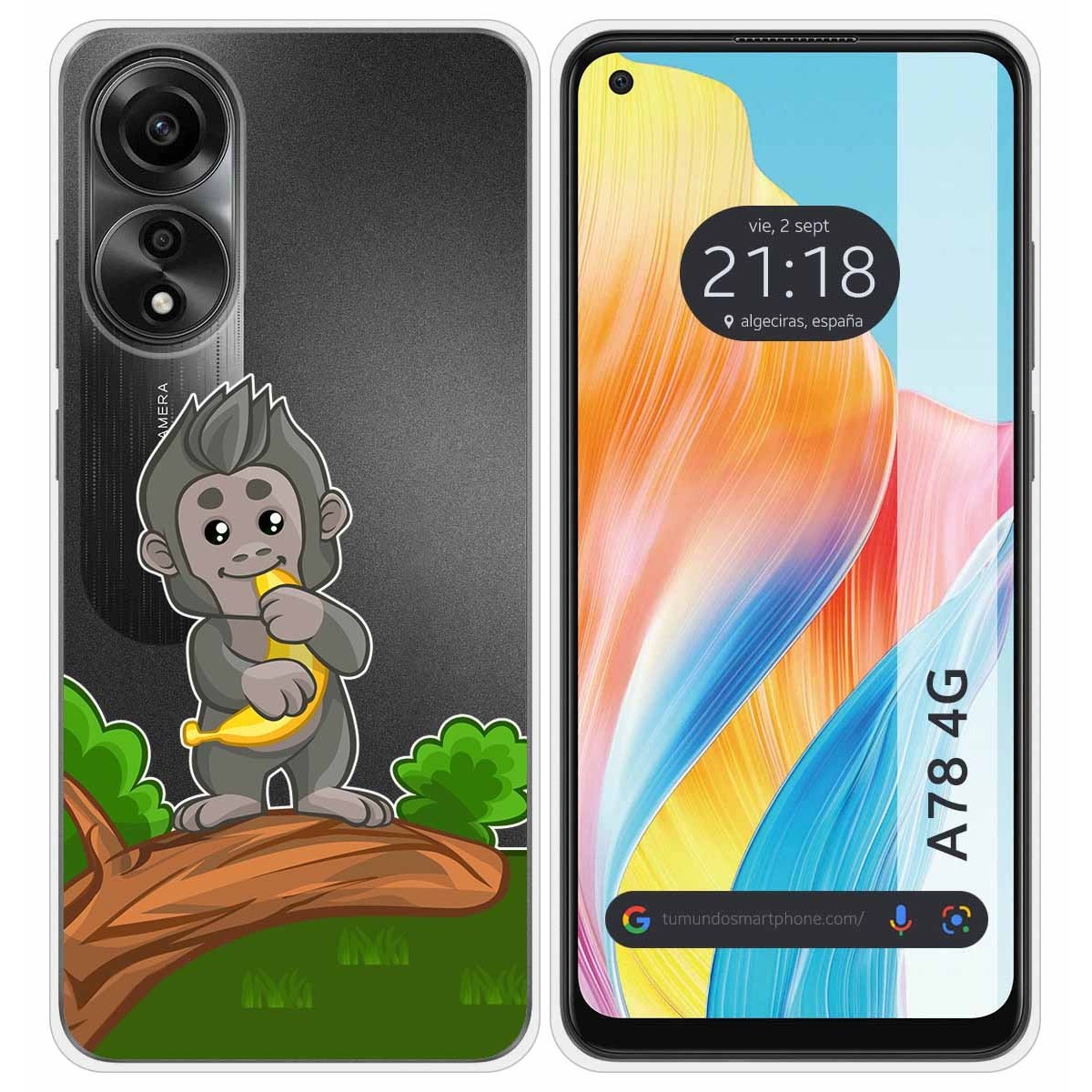 Funda Silicona Transparente para Oppo A78 4G diseño Mono Dibujos