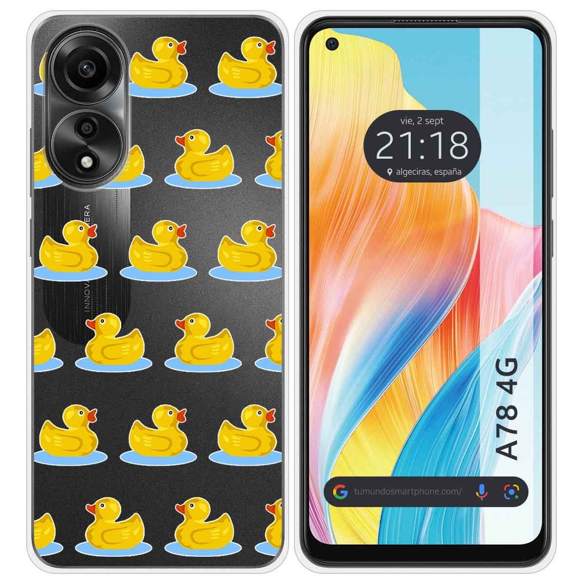 Funda Silicona Transparente para Oppo A78 4G diseño Pato Dibujos