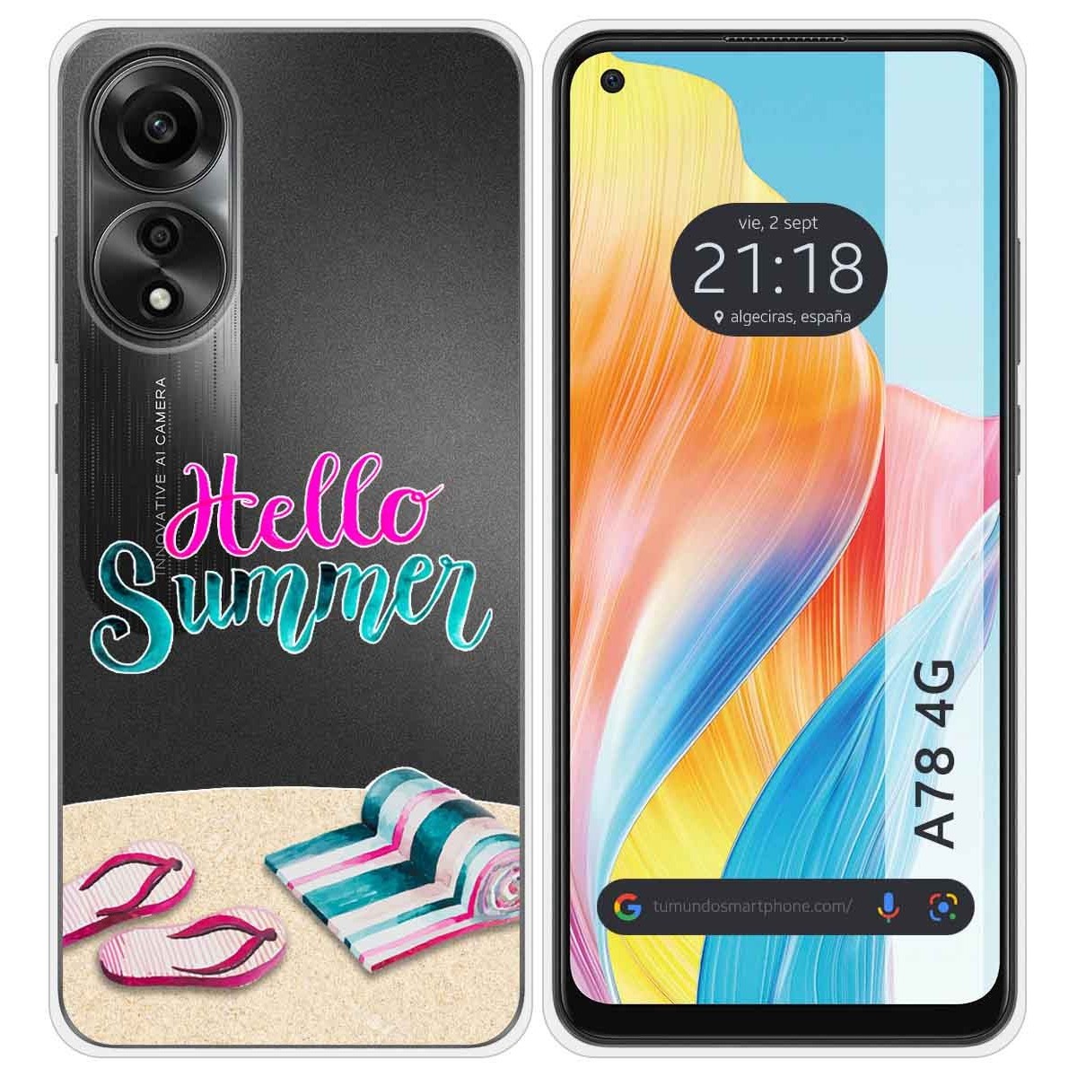 Funda Silicona Transparente para Oppo A78 4G diseño Summer Dibujos