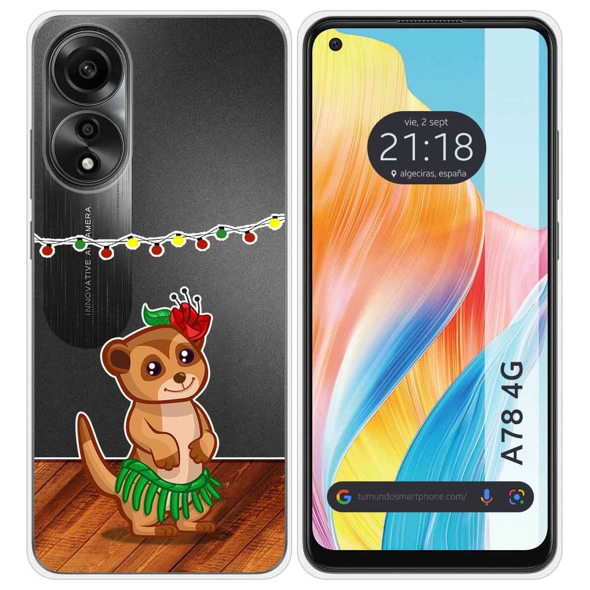 Funda Silicona Transparente para Oppo A78 4G diseño Suricata Dibujos