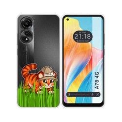 Funda Silicona Transparente para Oppo A78 4G diseño Tigre Dibujos