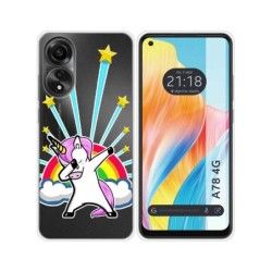 Funda Silicona Transparente para Oppo A78 4G diseño Unicornio Dibujos
