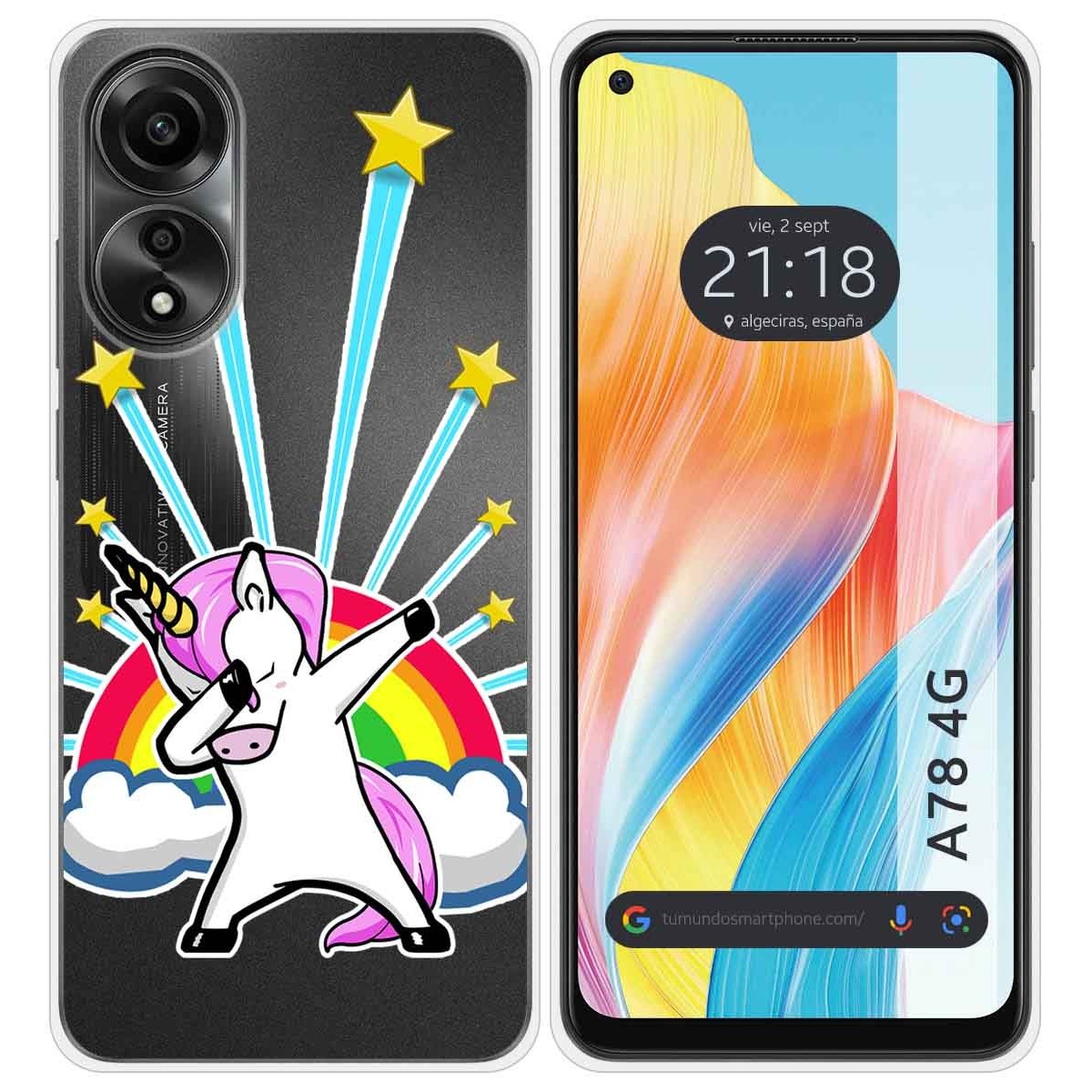 Funda Silicona Transparente para Oppo A78 4G diseño Unicornio Dibujos
