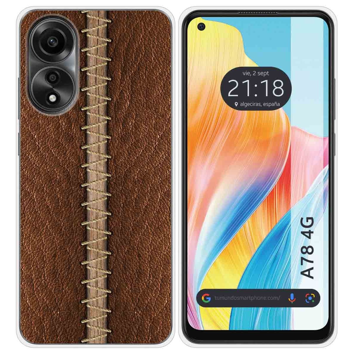Funda Silicona para Oppo A78 4G diseño Cuero 01 Dibujos