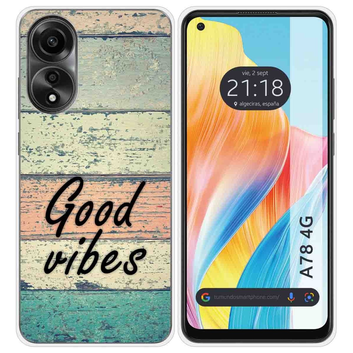 Funda Silicona para Oppo A78 4G diseño Madera 01 Dibujos
