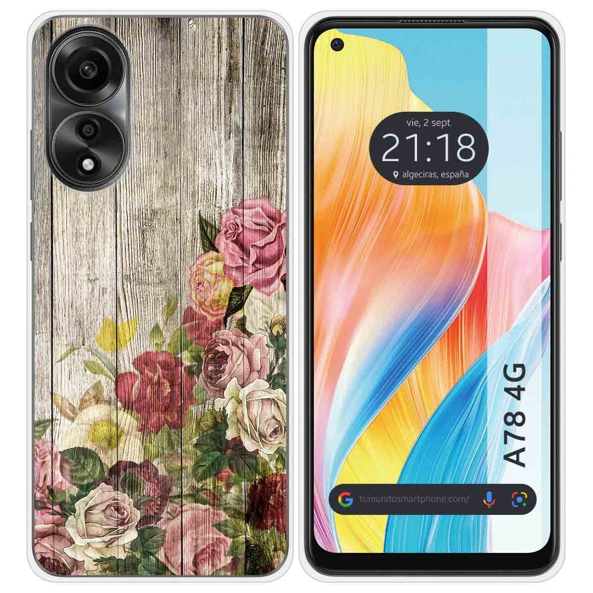 Funda Silicona para Oppo A78 4G diseño Madera 08 Dibujos