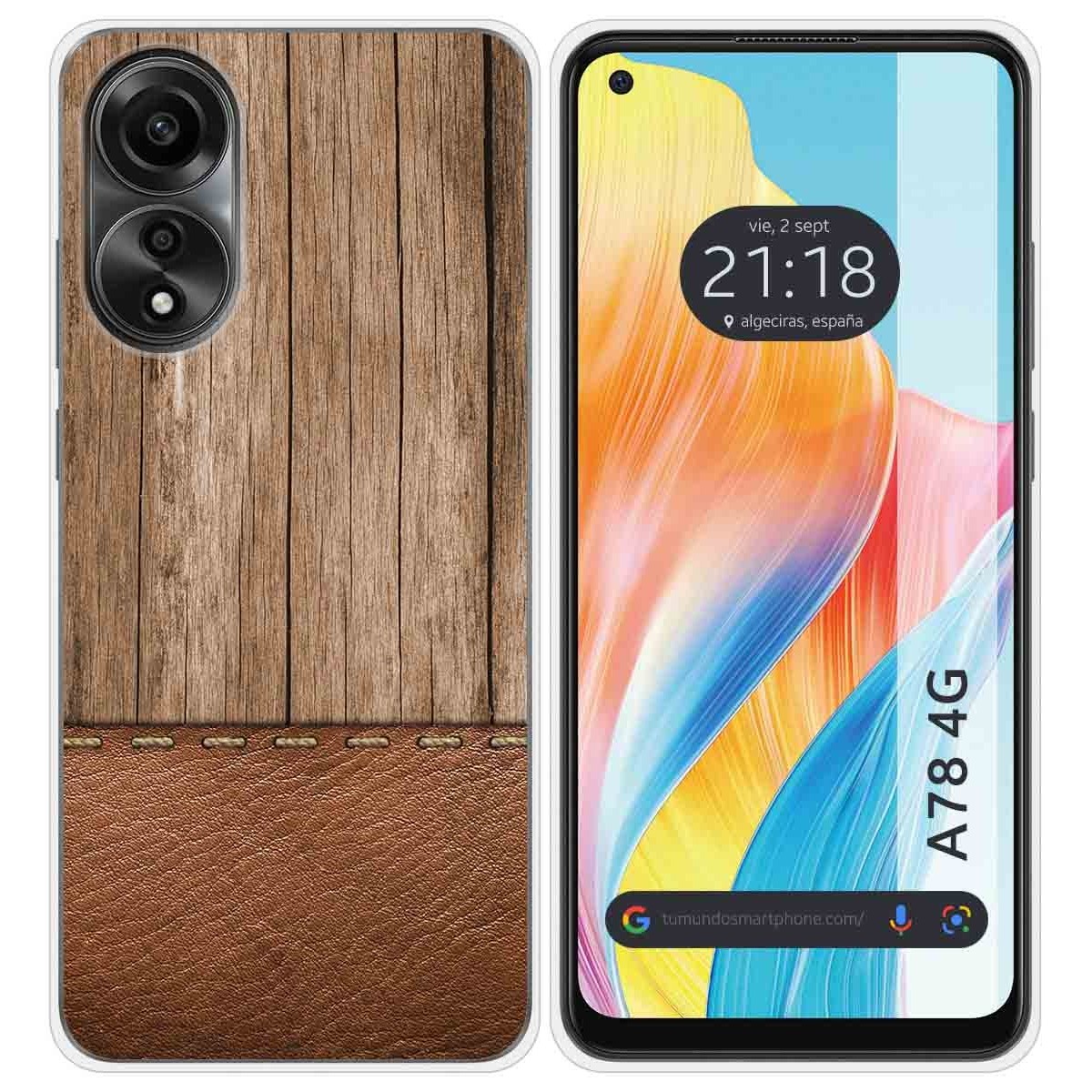 Funda Silicona para Oppo A78 4G diseño Madera 09 Dibujos