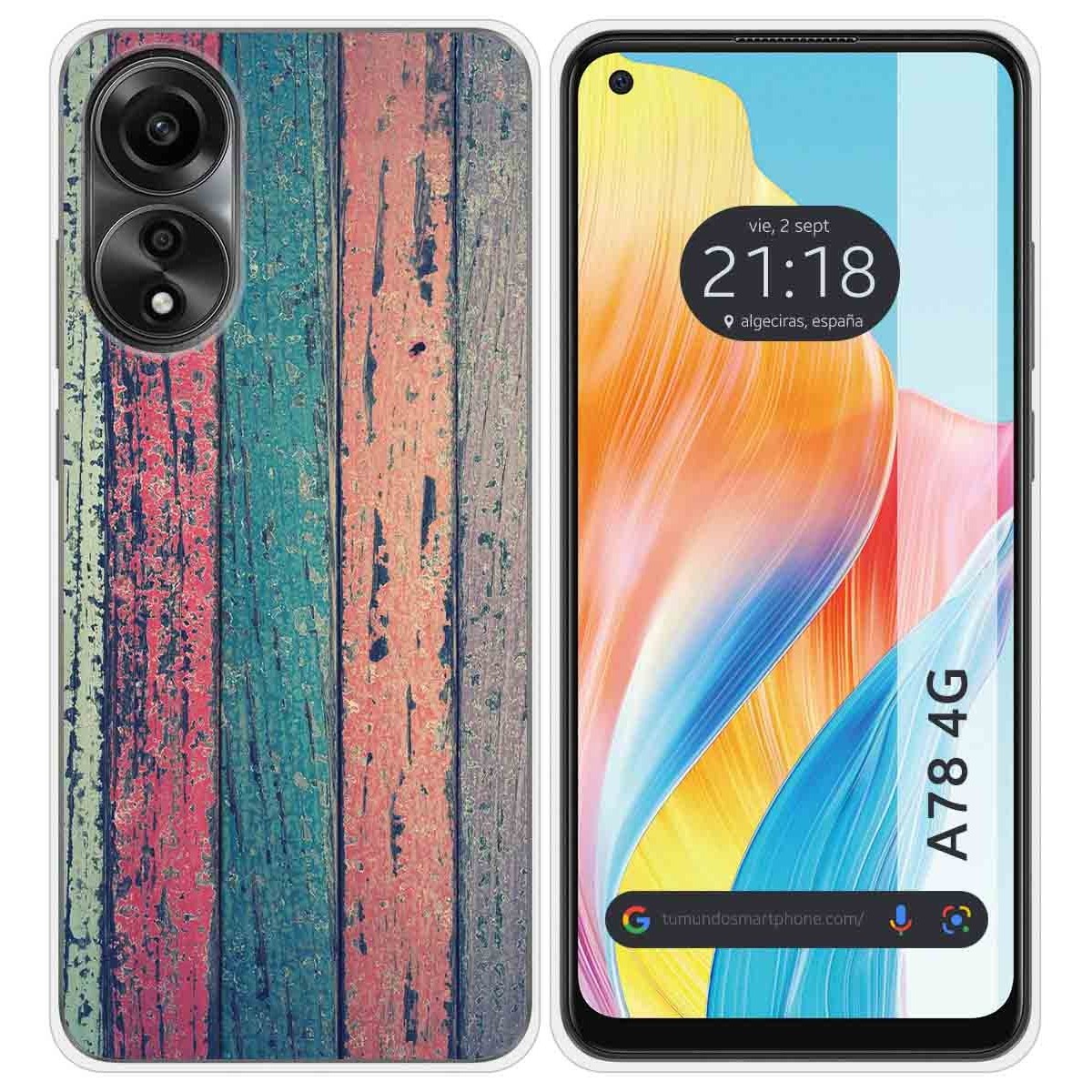 Funda Silicona para Oppo A78 4G diseño Madera 10 Dibujos