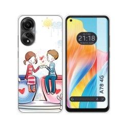 Funda Silicona para Oppo A78 4G diseño Café Dibujos
