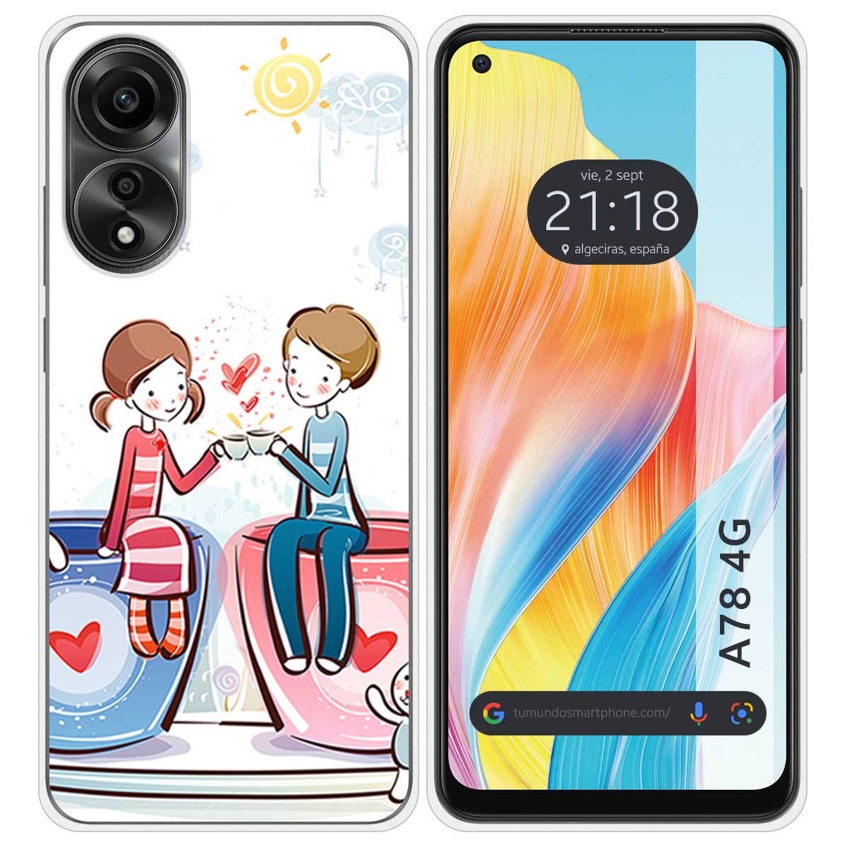 Funda Silicona para Oppo A78 4G diseño Café Dibujos