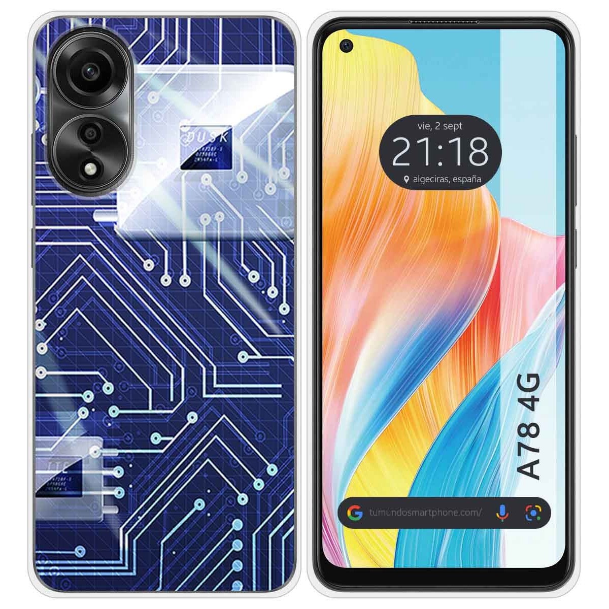 Funda Silicona para Oppo A78 4G diseño Circuito Dibujos