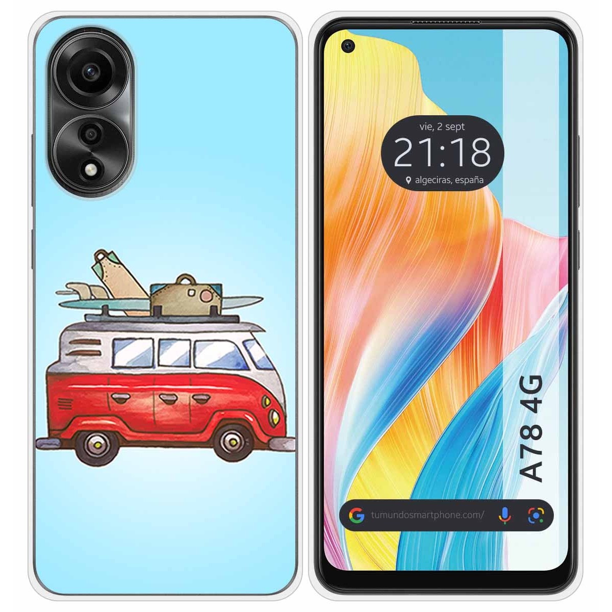 Funda Silicona para Oppo A78 4G diseño Furgoneta Dibujos