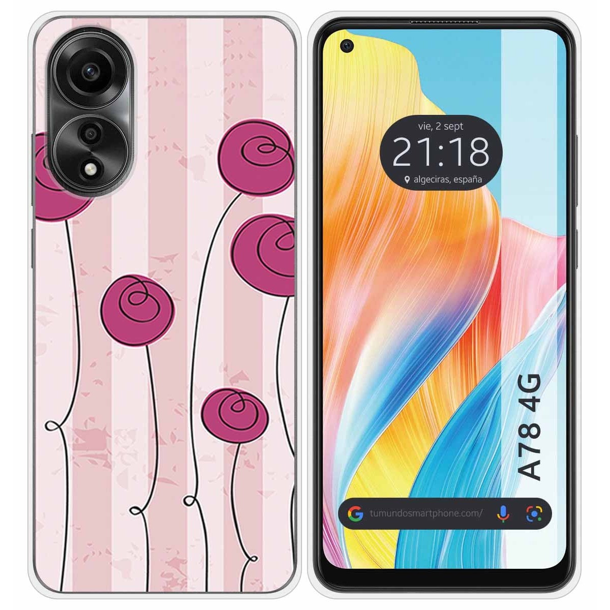 Funda Silicona para Oppo A78 4G diseño Flores Vintage Dibujos