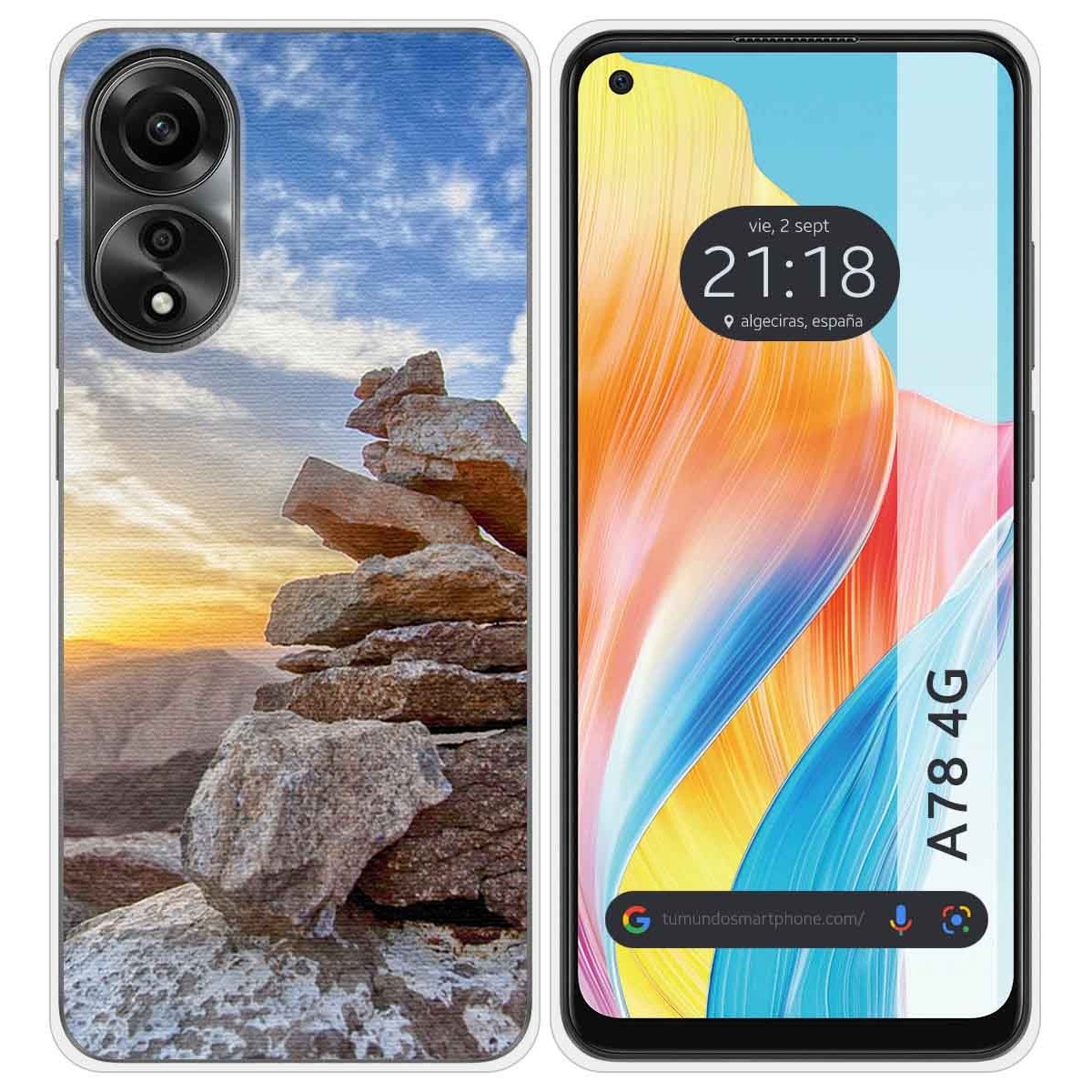 Funda Silicona para Oppo A78 4G diseño Sunset Dibujos