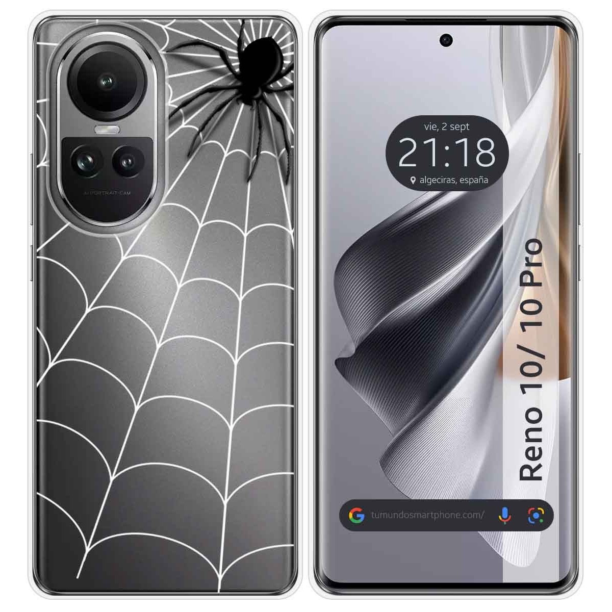 Funda Silicona Transparente para Oppo Reno 10 5G / 10 Pro 5G diseño Araña Dibujos