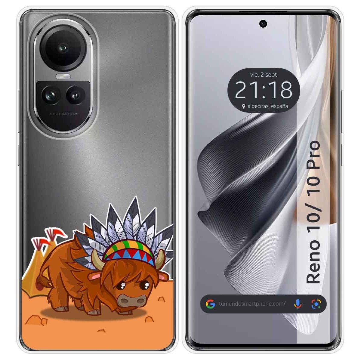 Funda Silicona Transparente para Oppo Reno 10 5G / 10 Pro 5G diseño Bufalo Dibujos