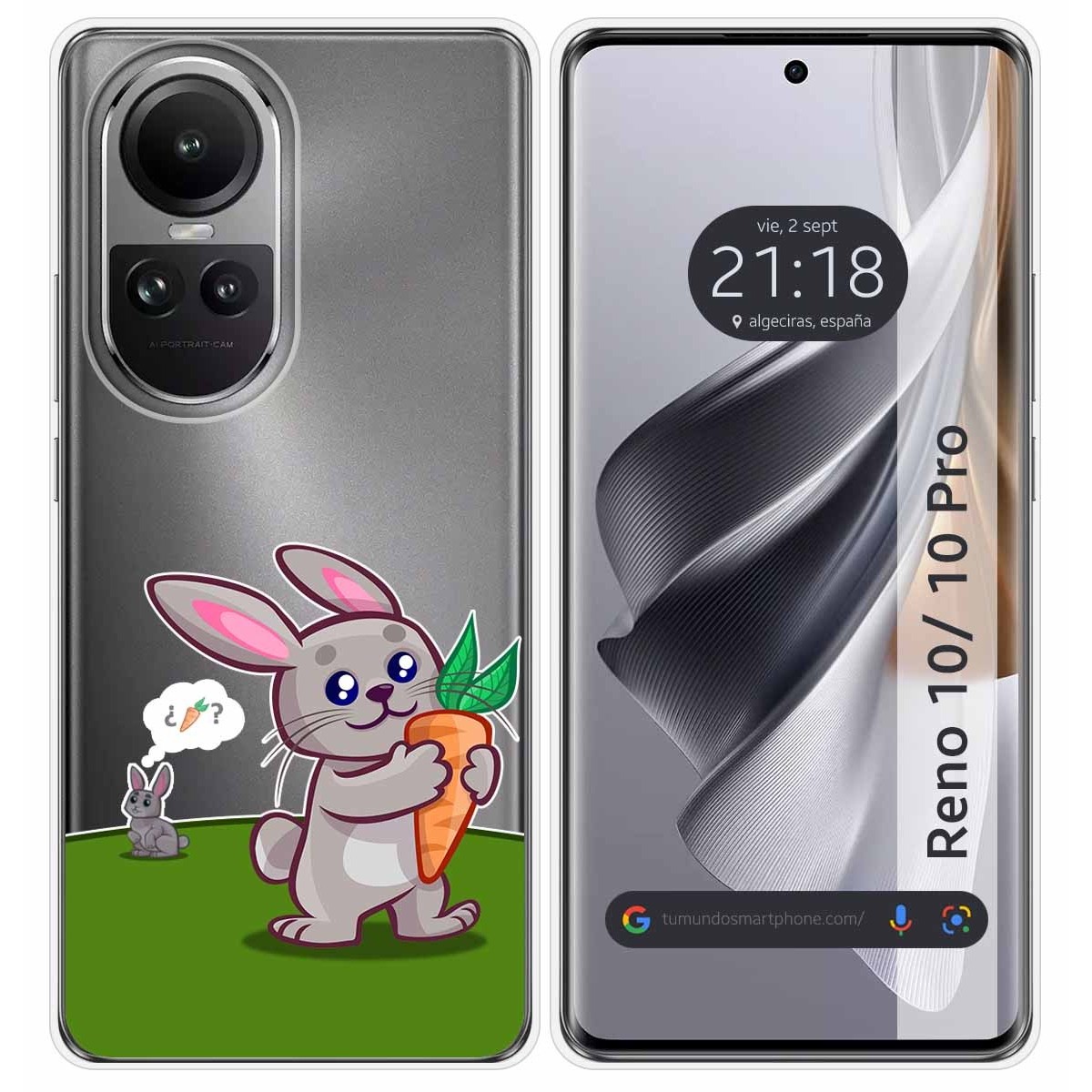 Funda Silicona Transparente para Oppo Reno 10 5G / 10 Pro 5G diseño Conejo Dibujos
