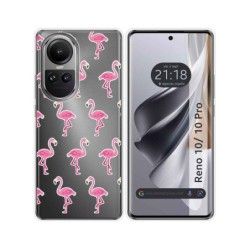 Funda Silicona Transparente para Oppo Reno 10 5G / 10 Pro 5G diseño Flamenco Dibujos