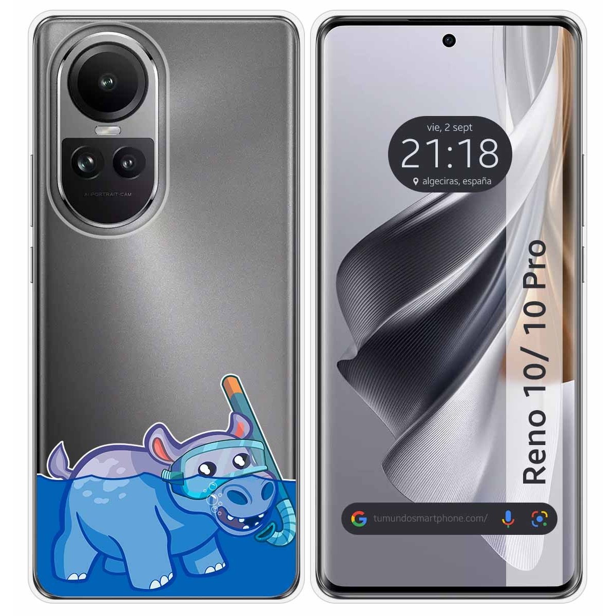 Funda Silicona Transparente para Oppo Reno 10 5G / 10 Pro 5G diseño Hipo Dibujos
