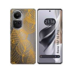 Funda Silicona Transparente para Oppo Reno 10 5G / 10 Pro 5G diseño Hojas Dibujos