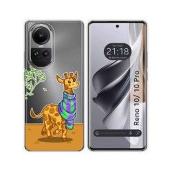 Funda Silicona Transparente para Oppo Reno 10 5G / 10 Pro 5G diseño Jirafa Dibujos