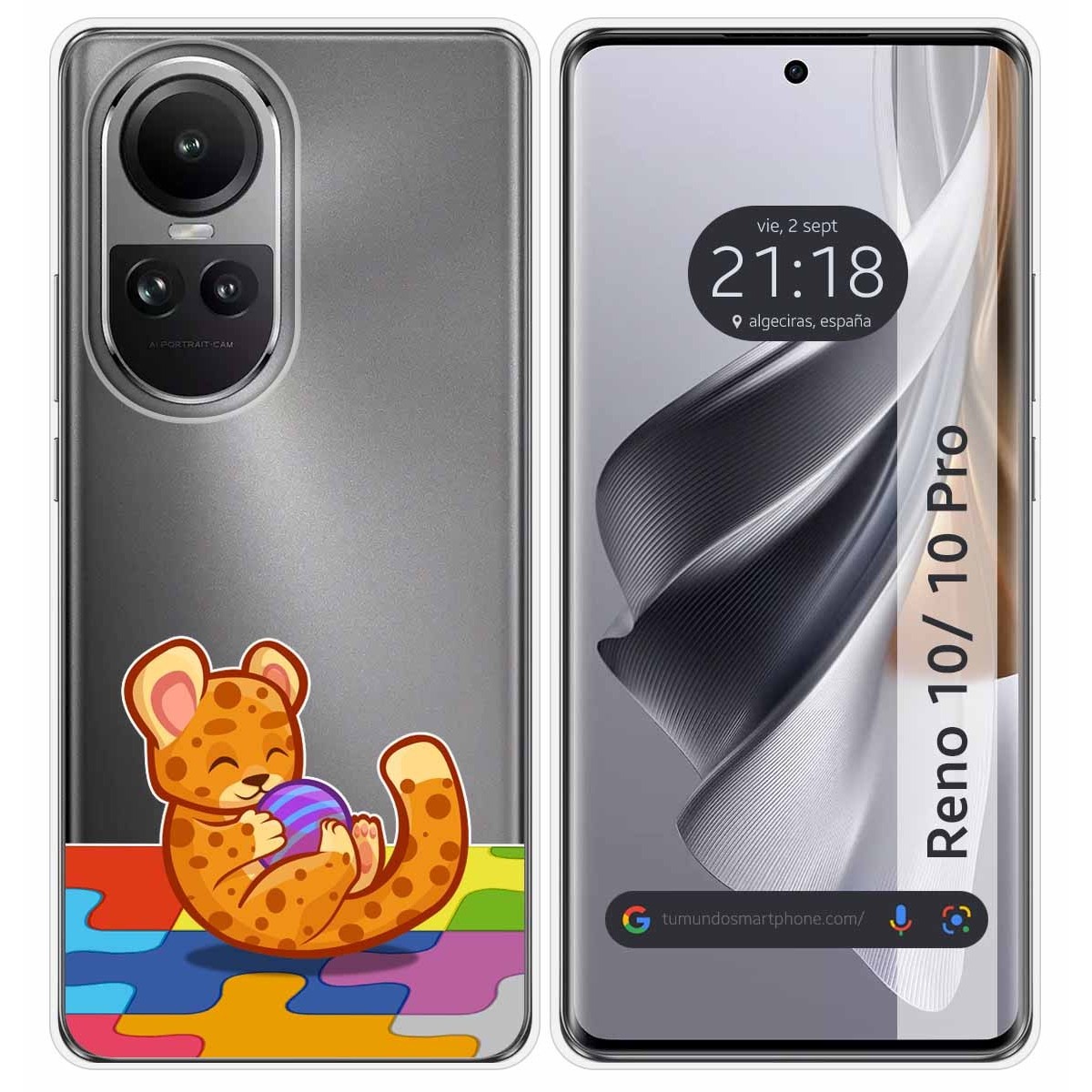 Funda Silicona Transparente para Oppo Reno 10 5G / 10 Pro 5G diseño Leopardo Dibujos
