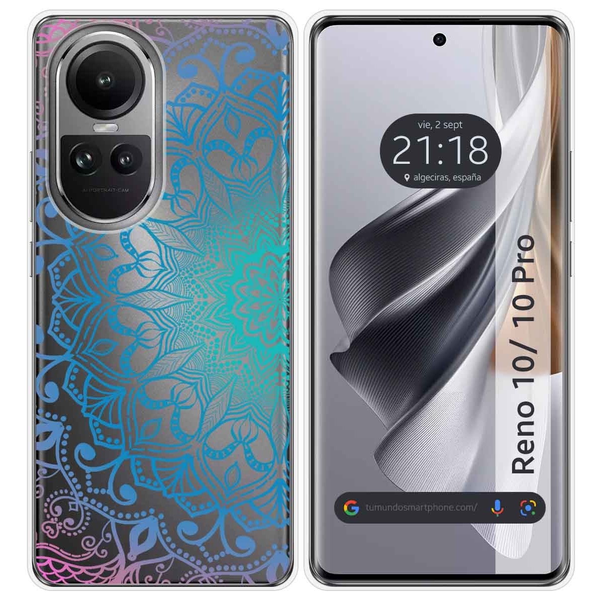 Funda Silicona Transparente para Oppo Reno 10 5G / 10 Pro 5G diseño Mandala Dibujos