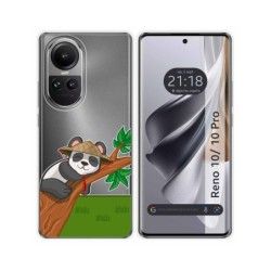 Funda Silicona Transparente para Oppo Reno 10 5G / 10 Pro 5G diseño Panda Dibujos