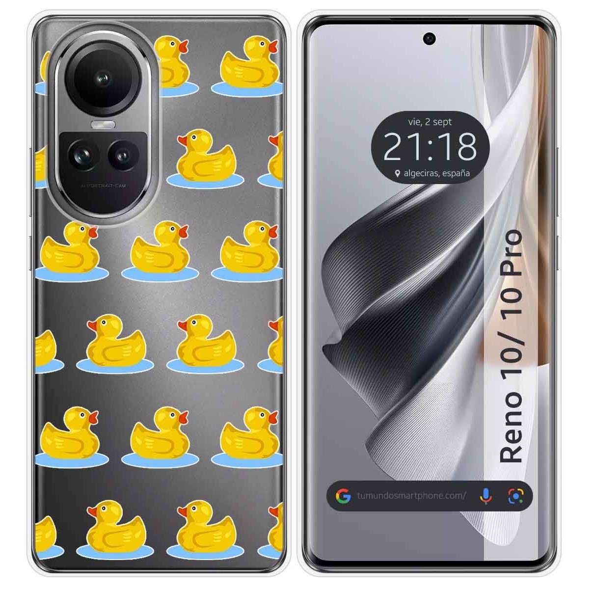 Funda Silicona Transparente para Oppo Reno 10 5G / 10 Pro 5G diseño Pato Dibujos