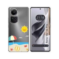 Funda Silicona Transparente para Oppo Reno 10 5G / 10 Pro 5G diseño Playa Dibujos