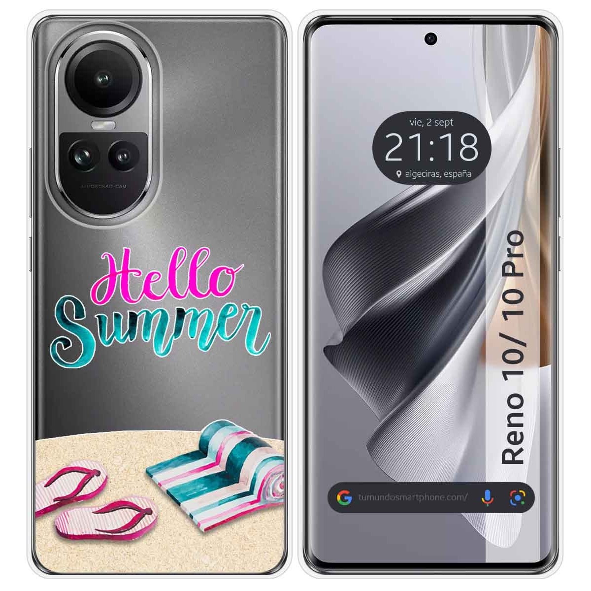 Funda Silicona Transparente para Oppo Reno 10 5G / 10 Pro 5G diseño Summer Dibujos