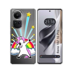 Funda Silicona Transparente para Oppo Reno 10 5G / 10 Pro 5G diseño Unicornio Dibujos