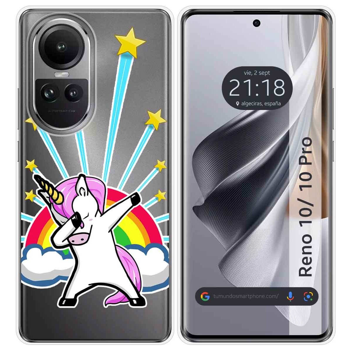 Funda Silicona Transparente para Oppo Reno 10 5G / 10 Pro 5G diseño Unicornio Dibujos