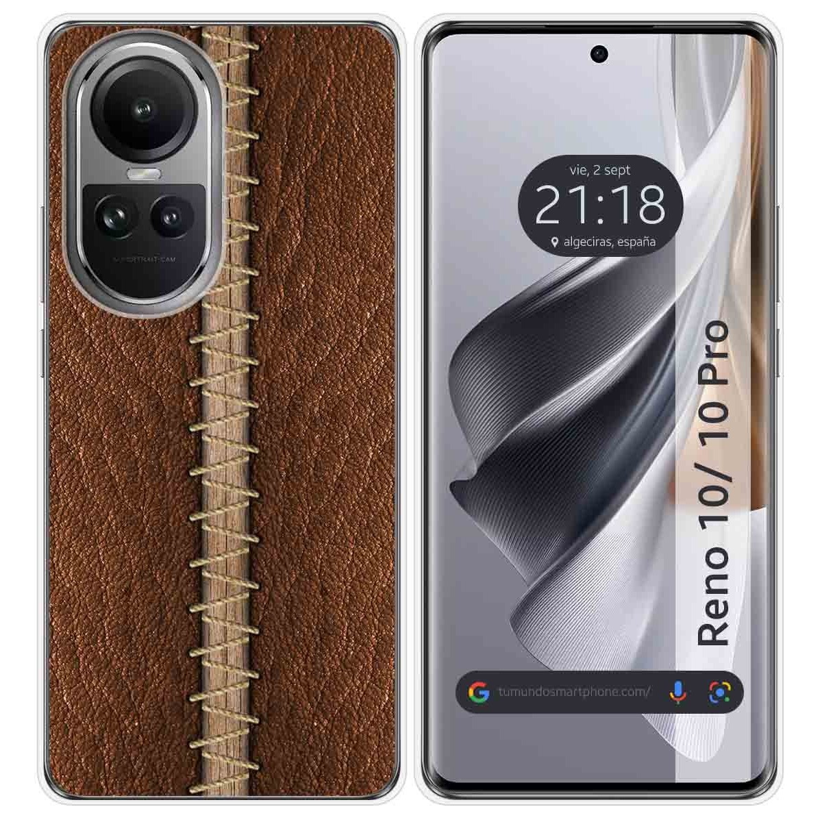 Funda Silicona para Oppo Reno 10 5G / 10 Pro 5G diseño Cuero 01 Dibujos