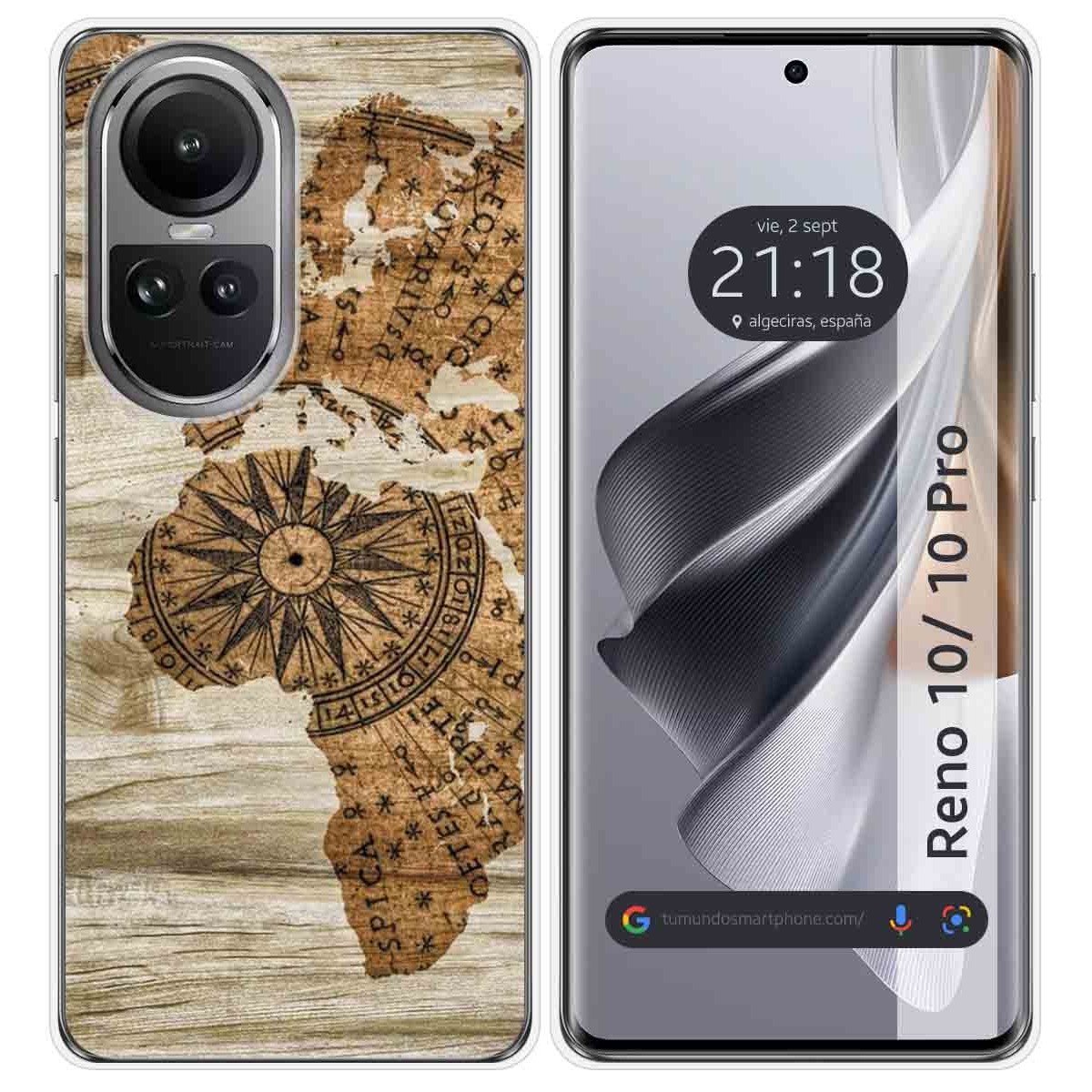 Funda Silicona para Oppo Reno 10 5G / 10 Pro 5G diseño Madera 07 Dibujos