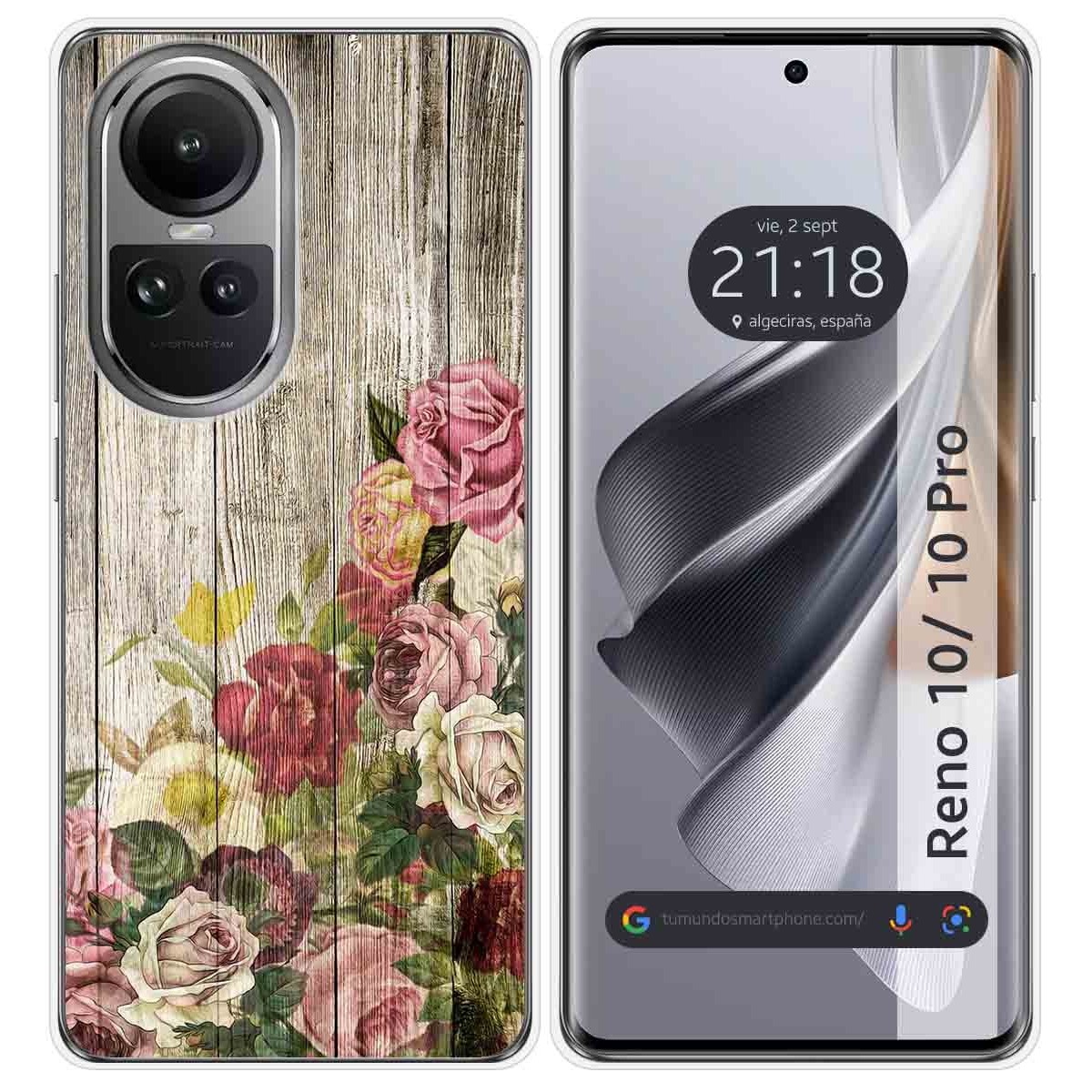 Funda Silicona para Oppo Reno 10 5G / 10 Pro 5G diseño Madera 08 Dibujos