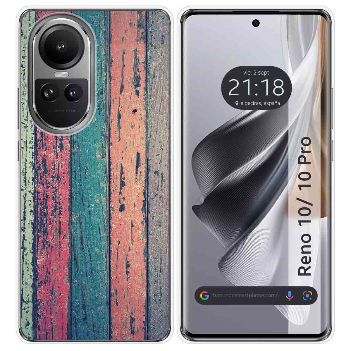 Funda Silicona para Oppo Reno 10 5G / 10 Pro 5G diseño Madera 10 Dibujos